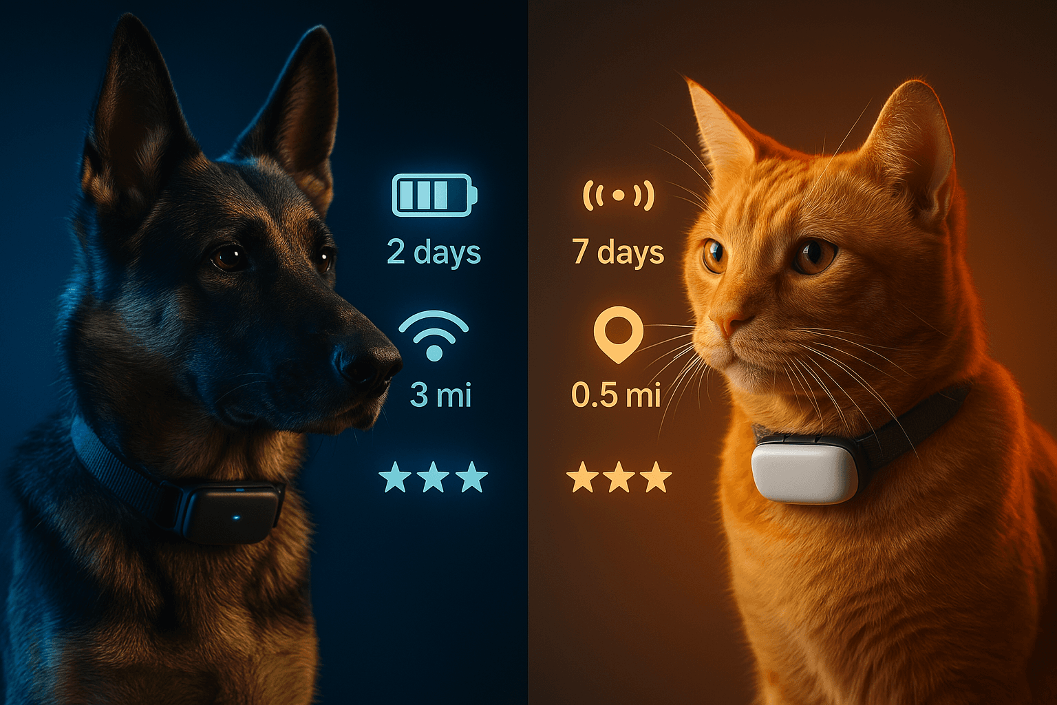 Side-by-side comparison of pet gadgets